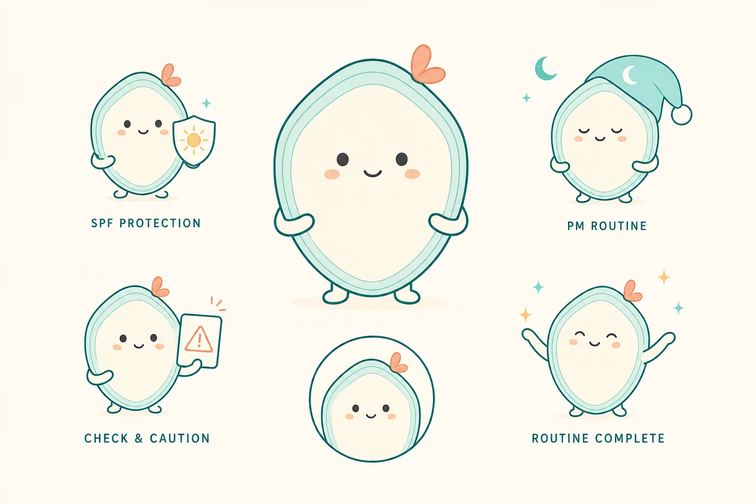 Connie, the friendly skincare routine mascot